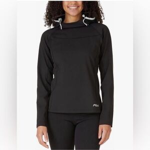 Fila Womens Size Medium Black Midweight Training Pullover Hoodie Workout Hoodie